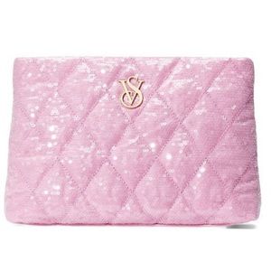 Pink sequins clutch sparkly use for cosmeticNWT